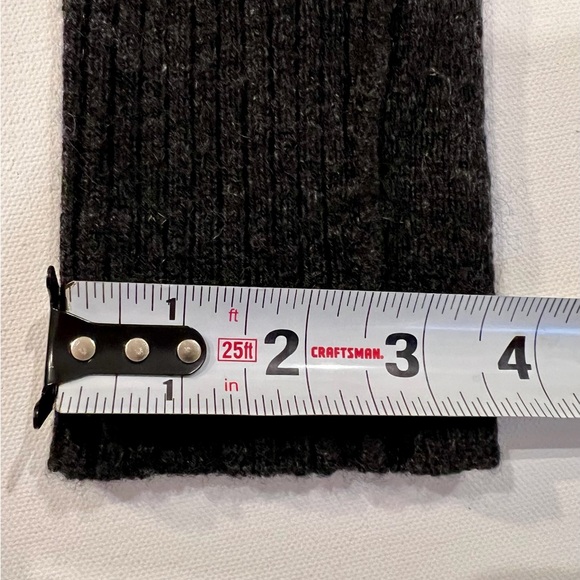 Aqua 100% Cashmere Grey Ribbed Hooded Sweater Medium - Picture 7 of 14